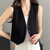 Zingj Vest Women's Vest Outside The New 2024 Autumn White Slim Sleeveless Short Vest Jacket