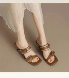New Square Head Woven Slope And Slippers Women's Summer Fashion Wear High-Hee Women's Cool