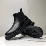 Zingj Boots Men's 2023 New British Style Men's Plus Size Thick Band Short Boots 45 46 Men's Boots