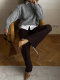 Lazy Wind Wool Sweater Woman 2025 Dress Bag Loose Knitted Shirt Long-Sleeved