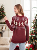 And Winter New Christmas Sweater Women Loose Knitting Wave Point Snowflake Cartoon