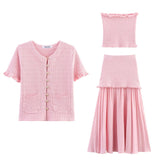 Thoracic Blouse Knitted Jersey Three-Piece Set 4192041 4192043