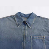 New Denim Loose Single Bag Decorated Short Dress