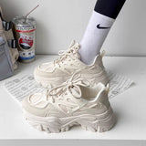 Shoes Women 2025 New Spring And Autumn Breathable Increase Black Feet Small Man With Loose Cake