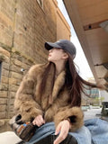 2025 Brown Short Eco-Friendly Fur High Fashion Lazy