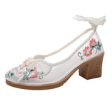 Zingj Heels, Beef Tendon Bottom Embroidered Cloth Shoes Women's Shoes Can Be Matched With Gauze Skirt Cheongsam Tea Clothing