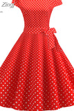 Black Polka Dot Summer Women Vestidos Robe Femme Vintage Pin Up 50s 60s Rockabilly Party