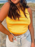 Jacquard Cropped Knit Tank Top- Outfit