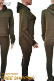 Sporty 2 Piece Set Hoodies and Sweatpants Fall Winter Clothes Women Two Piece Outfits Casual Tracksuits