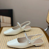 Xiangfeng Flat Bottom Bao Head Behind The Empty Sandals Woman 2025 Summer New Temperament With French Diamond Mary Precious