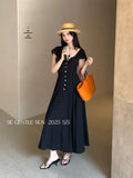 Xixi 2025 Summer New French Temperament High-Waisted Dress Pure Desire Holiday Dress Women