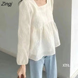 Women Pure Color Sweet Style Loose Design Autumn Student Dating Simple Mujer Schoolgirl Ulzzang All-match Hot Sale