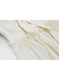 Collar Dress For Women Clothes 2023 Elegant Bow Agaric Lace Short Sleeve 2023 Summer A-line Dress High Waist Midi