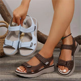 Asia Large-Size Magic Sticker Sports Wind Thick-Soled Sandals Women One Word Toe Beach Cool Drag
