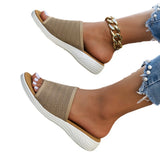 Zingj Bottom Slippers Female Summer 2024 Thick Bottom Round Head Net Cloth A Word Casual Wear Large Size