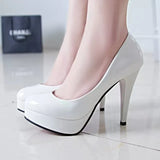 High Heels Sexy Four Seasons This Year's New Patent Leather Round Head Heel Women's Single