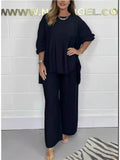And Autumn 2025 New Wide Legs Trousers Casual Fashion Loose Top Size Two