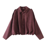 And Winter Women's New Velvet Texture Effect Pilot Long-Sleeved Jacket