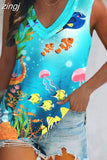 Summer Loose Tank Top Women Beach Sleeveless Shirt Women's Printed Vest Women Blusas Para Mujer Female Clothing