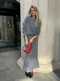 2025 Elegant Soft Thicker Round Collar Sweater + Fishtail Skirt Two Sets Of Women's OL Wind Top + Skirt