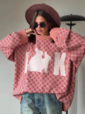 Trend Design Knitted Bunny Sweater Spring And Autumn Lazy Wind Loose Leisure