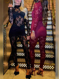Women's Fashion Sexy Night Club Net Yarn Lace Hollow Perspective Pantyhose Women