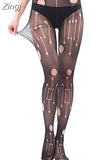Women Pantyhose Fishnet Stockings Fashion Sexy High Waist Skinny Ripped Heart Socks Mesh