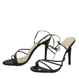 Summer Large-Size Women's Shoes Sexy Round Head Strap Fine Heels High Heels Cross-Tied