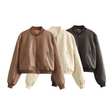 Three-Color Pilot Leather Jacket In