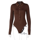 Zingj Autumn And Winter New Women's Sexy Button Collar Long-Sleeved