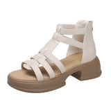 Sole Temperament Sandals Women 2025 Summer New Fashion Soft Sole Back Zipper Fairy Wind Roman