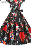 Christmas Women Summer Short Sleeve Elegant Vintage Xmas Party Dresses Robe Femme Casual Vestidos with