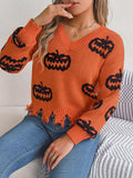 Shooting Autumn And Winter Halloween Bumpy Pumpkin Cut Long-Sleeved Jacket Sweater Women's