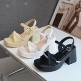Zingj Women Summer 2023 Fashion Casual Platform Bottom With Skirt High Heel Thick Heel Shoes A Word With Beach Shoes