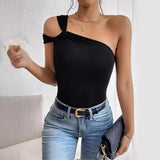 Zingj Women's Wear 2024 Fashion Sexy Off The Shoulder Waist Female Jacket Small Vest Senior Sense Temperament Pure Color
