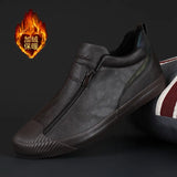 Walk 2025 New Winter Warm Shoes Thick Bottom Plus Velvet Leisure Help Zip Up Men's