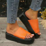 Summer New Women's Shoes Large Fashion Pine Cake Thick-Sleeve Cover Outside Wearing Casual Cool