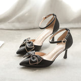 Summer Creative New Bow Buckle With A Fine Heel Casual High Heel Single Shoes Women's