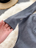 Slash Neck Long Sleeve Bodysuit Autumn 2023 Single Breasted Playsuit Red/Gray/Black Sexy Knitted Rompers New Fashion