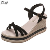 New Fashion Women Wedge Sandals Summer Platform Sandals Buckle Strap Open Toe Platform Casual Shoes Ladies