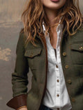 Autumn And Winter Retro Characters Coarse Flowers, The Suit Jacket With Velvet