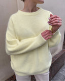 And Winter Ins Style Imitation Marince Sweater Women Lazy Style Temperament Loose Ultra-Soft Knitted Tops