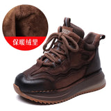 Layer Of Cowhick Retro Thick-Soled Casual Shoes Autumn New Set Of High-Shoe Shoes Soft Soles Short