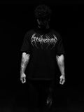 Summer Demon Cross Print Short-Sleeved T-Shirt Stranded Trousers Round Collar Men's Top