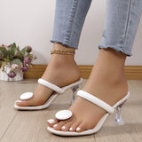 Size 42 High-Heeled Cool Slippers Women Spring Summer New Slippers Square Fine With Fashion Casual Leather Beach Shoes