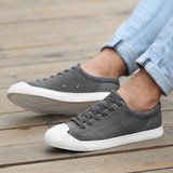 Walk 2025 Autumn Low-Top Tie Flat Four Seasons Solid Men's Canvas Shoes Casual Shoes Men's Shoes Men's