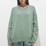 Autumn And Winter New Hot Round-Neck Sweater Women's Card With Loose Knitting