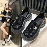 Zingj Loafer Women's Fall 2023 New British Vintage Leather Shoes With Single Shoe Casual Women's Shoes-Outfit