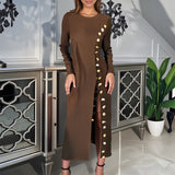 Oil High-End Women's Decoration Long Dresses 2025 New Long Sleeve Opens High-Sleeves Dresses For