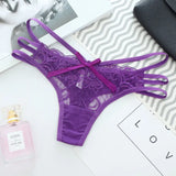 Transparent Lace T-Shirt Tempting Fine Strip With No Trace Perspective Low-Rise Hot Cotton Crotch